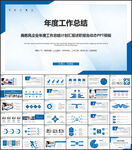 蓝色商务年度工作总结PPT