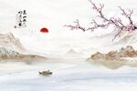 山水花鸟背景墙
