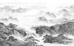高雅灰色山水 tif分层