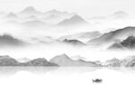 高清 意境灰色山水 Tif分层