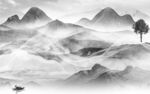 别墅 意境灰色山水 Tif分层