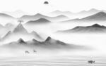 人气 中式风景山水 tif分层