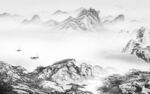 新品 客厅灰山水画 tIF分层