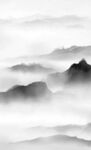 黑白水墨意境山水画