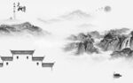 客厅 灰色高雅山水 Tif分层