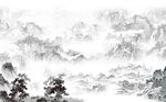 新中式山水背景墙