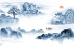 高清 现代客厅山水 Tif分层