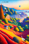 梵高风格抽象油画