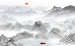 新中式江南山水背景墙