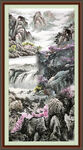 竖幅山水画 