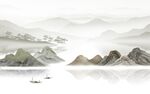 意境 客厅背景山水 tif分层