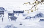高档 中式客厅山水 Tif分层