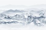 高山流水简约新中式背景墙