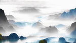 水墨意境山水油画