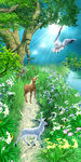 梦幻森林梅花鹿3D玄关