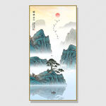迎客松山水国画