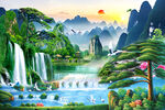 客厅山水风景画