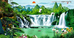山水瀑布