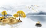 简约山水背景墙