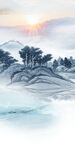 高档 山水中式玄关 Tif分层