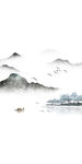 新中式山水岩板复式背景墙