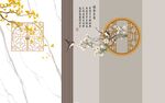 新中式背景墙 