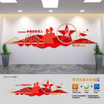 争做四有军人部队党建文化墙