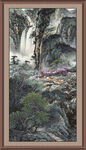 竖幅山水画 