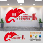 教育强国建设校园党建文化墙