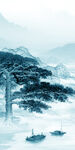 高清 玄关框画山水 tIf分层