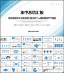 蓝色年中工作总结计划汇报PPT