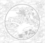 白描山水