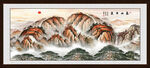 国画泰山日出五岳独尊