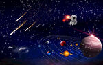 梦幻银河星空外太空星球宇宙背景