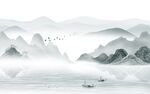 现代 中式客厅山水 TIF分层