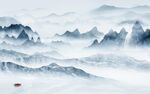 别墅 中式背景山水 tif分层