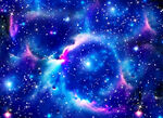 蓝色唯美星空