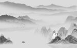 别墅 灰色中式山水 TIf分层
