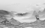 高清 高雅灰色山水 tIf分层