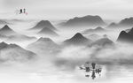 巨幅水墨山水画