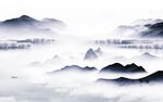 高清 山水背景墙画 TIf分层