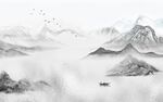 简约山水电视背景墙