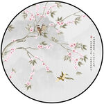 花鸟山水圆形装饰画