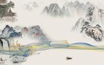 简约 最新中式山水 Tif分层