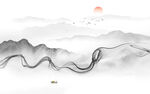 水墨山