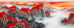 鸿运当头山水画