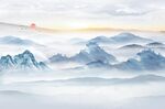 中式山水背景墙