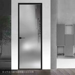高清分层透明底平开门打印图