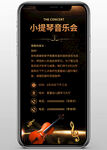 小提琴音乐会邀请函黑金海报