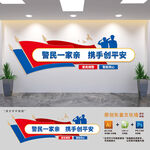 警民一家亲文化墙